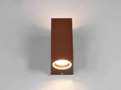 MeineWunschleuchte Eckige LED Außenwandleuchte Up And Down Rost-Optik, Höhe 15cm -Bestes Beleuchtungs Geschäft eckige led aussenwandleuchte up and down rost opti 5