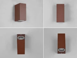 MeineWunschleuchte Eckige LED Außenwandleuchte Up And Down Rost-Optik, Höhe 15cm -Bestes Beleuchtungs Geschäft eckige led aussenwandleuchte up and down rost opti 7