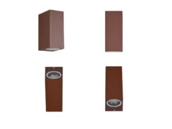 MeineWunschleuchte Eckige LED Außenwandleuchte Up And Down Rost-Optik, Höhe 15cm -Bestes Beleuchtungs Geschäft eckige led aussenwandleuchte up and down rost opti 8