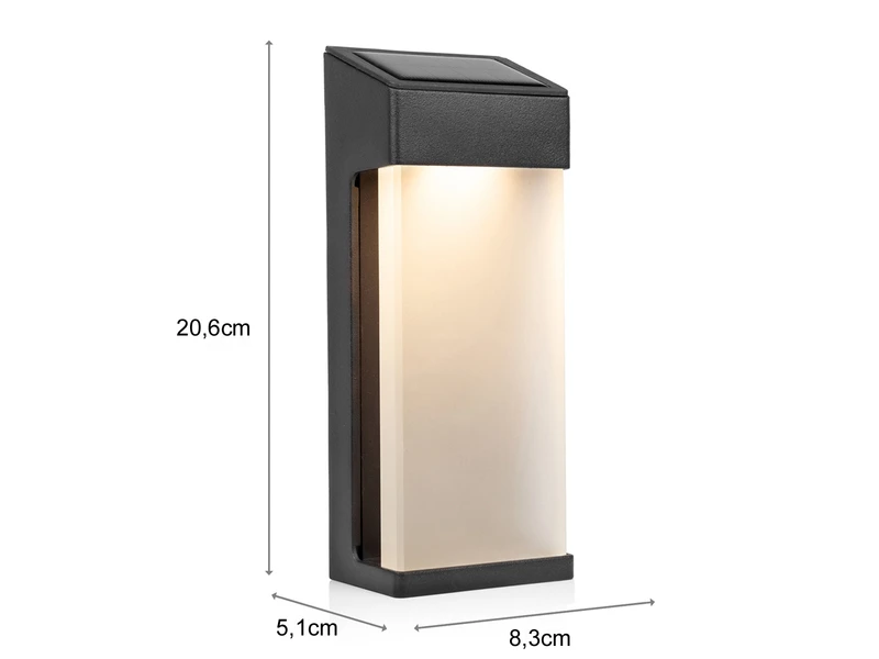 Smartwares Eckige LED Solar Außenleuchte 3er Set Mit Dämmerungssensor In Anthrazit IP44 5 Smartwares Eckige LED Solar Außenleuchte 3er Set Mit Dämmerungssensor In Anthrazit IP44 – Bild 3