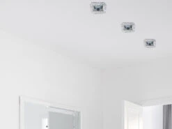 Trio Leuchten Eckiger Deckeneinbaustrahler DOLOMITE In Silber Chrom Mit Kristallglas 10 X 10cm -Bestes Beleuchtungs Geschäft eckiger deckeneinbaustrahler dolomite in silber ch 4