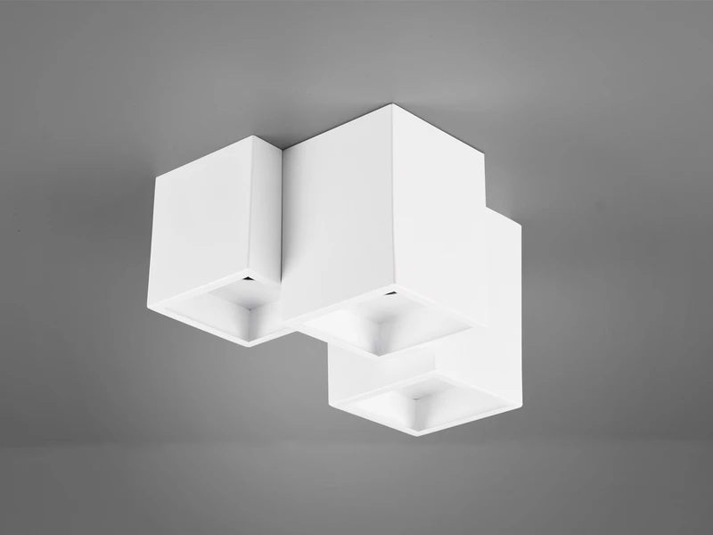 Trio Leuchten Eckiger Deckenstrahler FERNANDO 3 Flammig, Aufbaustrahler Weiß Matt 7 Trio Leuchten Eckiger Deckenstrahler FERNANDO 3 Flammig, Aufbaustrahler Weiß Matt – Bild 5