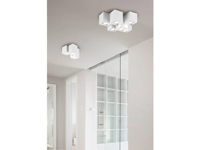 Trio Leuchten Eckiger Deckenstrahler FERNANDO 3 Flammig, Aufbaustrahler Weiß Matt 9 Trio Leuchten Eckiger Deckenstrahler FERNANDO 3 Flammig, Aufbaustrahler Weiß Matt – Bild 7