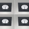 Trio Leuchten Eckiger LED Deckeneinbaustrahler 4er Set Dimmbar In Schwarz Matt, IP65 -Bestes Beleuchtungs Geschäft eckiger led deckeneinbaustrahler 4er set dimmbar i