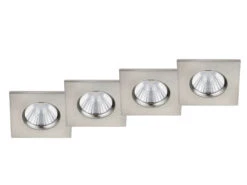 Trio Leuchten Eckiger LED Deckeneinbaustrahler 4er Set Dimmbar In Silber Matt, IP65 9 Trio Leuchten Eckiger LED Deckeneinbaustrahler 4er Set Dimmbar In Silber Matt, IP65 -Bestes Beleuchtungs Geschäft eckiger led deckeneinbaustrahler 4er set dimmbar i 13