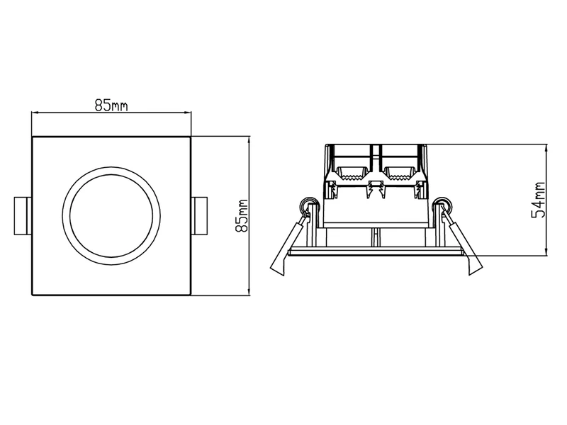 Trio Leuchten Eckiger LED Deckeneinbaustrahler 4er Set Dimmbar In Silber Matt, IP65 8 Trio Leuchten Eckiger LED Deckeneinbaustrahler 4er Set Dimmbar In Silber Matt, IP65 – Bild 6