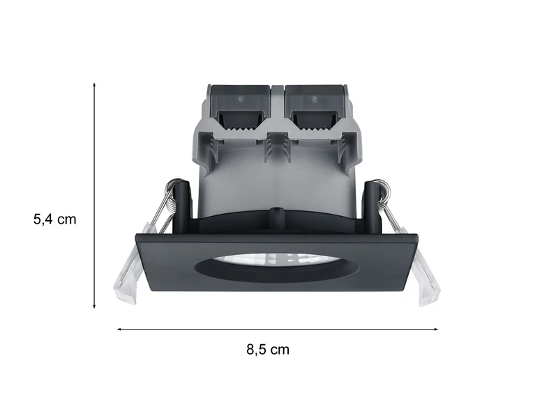 Trio Leuchten Eckiger LED Deckeneinbaustrahler 4er Set Dimmbar In Schwarz Matt, IP65 5 Trio Leuchten Eckiger LED Deckeneinbaustrahler 4er Set Dimmbar In Schwarz Matt, IP65 – Bild 3