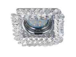 Trio Leuchten Eckiger LED Deckeneinbaustrahler In Silber Chrom Mit Kristallglas 10 X 10cm -Bestes Beleuchtungs Geschäft eckiger led deckeneinbaustrahler in silber chrom m 1