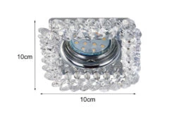 Trio Leuchten Eckiger LED Deckeneinbaustrahler In Silber Chrom Mit Kristallglas 10 X 10cm -Bestes Beleuchtungs Geschäft eckiger led deckeneinbaustrahler in silber chrom m 2