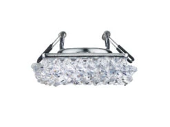 Trio Leuchten Eckiger LED Deckeneinbaustrahler In Silber Chrom Mit Kristallglas 10 X 10cm -Bestes Beleuchtungs Geschäft eckiger led deckeneinbaustrahler in silber chrom m 3