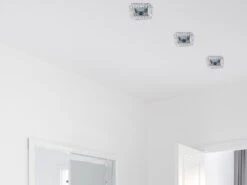 Trio Leuchten Eckiger LED Deckeneinbaustrahler In Silber Chrom Mit Kristallglas 10 X 10cm -Bestes Beleuchtungs Geschäft eckiger led deckeneinbaustrahler in silber chrom m 4