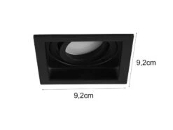 Trio Leuchten Eckiger LED Deckeneinbaustrahler Schwarz Matt, Schwenkbar 9,2 X 9,2cm -Bestes Beleuchtungs Geschäft eckiger led deckeneinbaustrahler schwarz matt schw 2