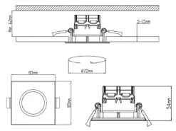 Trio Leuchten Eckiger LED Deckeneinbaustrahler ZAGROS Dimmbar In Silber Chrom, IP65 -Bestes Beleuchtungs Geschäft eckiger led deckeneinbaustrahler zagros dimmbar in 14