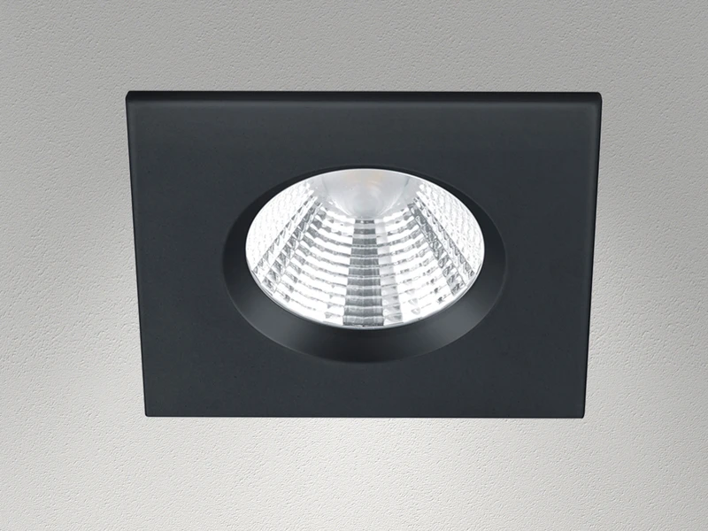Trio Leuchten Eckiger LED Deckeneinbaustrahler ZAGROS Dimmbar In Schwarz Matt, IP65 3 Trio Leuchten Eckiger LED Deckeneinbaustrahler ZAGROS Dimmbar In Schwarz Matt, IP65