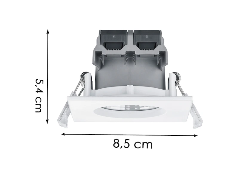 Trio Leuchten Eckiger LED Deckeneinbaustrahler ZAGROS Dimmbar In Weiß Matt, IP65 5 Trio Leuchten Eckiger LED Deckeneinbaustrahler ZAGROS Dimmbar In Weiß Matt, IP65 – Bild 3