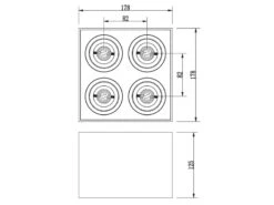 MeineWunschleuchte Eckiger LED Deckenstrahler Mit Vier Schwenkbaren Spots, Weiß Matt -Bestes Beleuchtungs Geschäft eckiger led deckenstrahler mit vier schwenkbaren s 3
