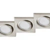 Trio Leuchten Eckiger LED Einbaustrahler Decke 3er Set Spot Schwenkbar Nickel Matt 5 Watt -Bestes Beleuchtungs Geschäft eckiger led einbaustrahler decke 3er set spot schw