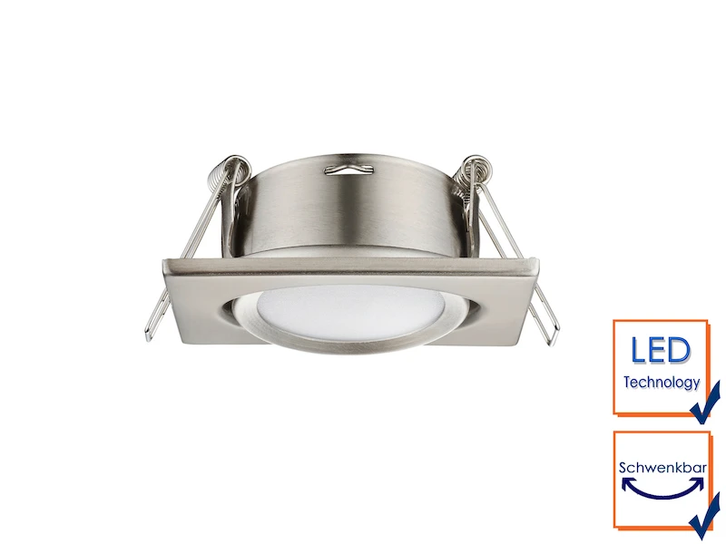 Trio Leuchten Eckiger LED Einbaustrahler Decke 3er Set Spot Schwenkbar Nickel Matt 5 Watt 5 Trio Leuchten Eckiger LED Einbaustrahler Decke 3er Set Spot Schwenkbar Nickel Matt 5 Watt – Bild 3