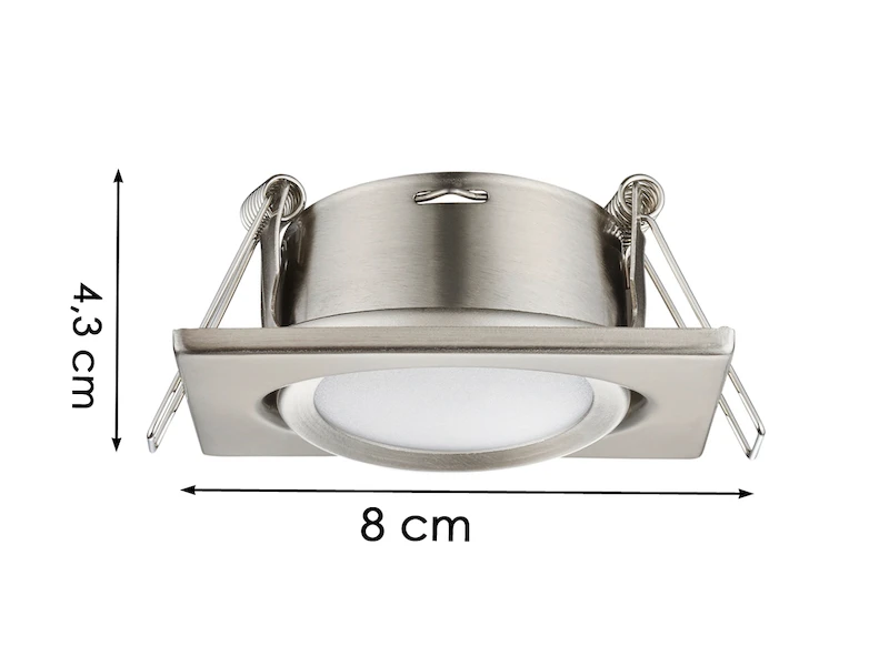 Trio Leuchten Eckiger LED Einbaustrahler Decke 3er Set Spot Schwenkbar Nickel Matt 5 Watt 6 Trio Leuchten Eckiger LED Einbaustrahler Decke 3er Set Spot Schwenkbar Nickel Matt 5 Watt – Bild 4