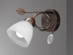 Trio Leuchten Einflammige Antik Look Wandleuchte TRADITIO Mit Bätter Motiv, Rostfarbig -Bestes Beleuchtungs Geschäft einflammige antik look wandleuchte traditio mit ba 2