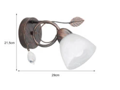 Trio Leuchten Einflammige Antik Look Wandleuchte TRADITIO Mit Bätter Motiv, Rostfarbig -Bestes Beleuchtungs Geschäft einflammige antik look wandleuchte traditio mit ba 3