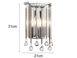 MeineWunschleuchte Elegante LED Wandleuchte 2-flammig Mit Filigranem Kristallglas Chrom, Höhe 31cm -Bestes Beleuchtungs Geschäft elegante led wandleuchte 2 flammig mit filigranem 1 7