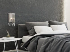 MeineWunschleuchte Elegante LED Wandleuchte 2-flammig Mit Filigranem Kristallglas Chrom, Höhe 31cm -Bestes Beleuchtungs Geschäft elegante led wandleuchte 2 flammig mit filigranem 1 9