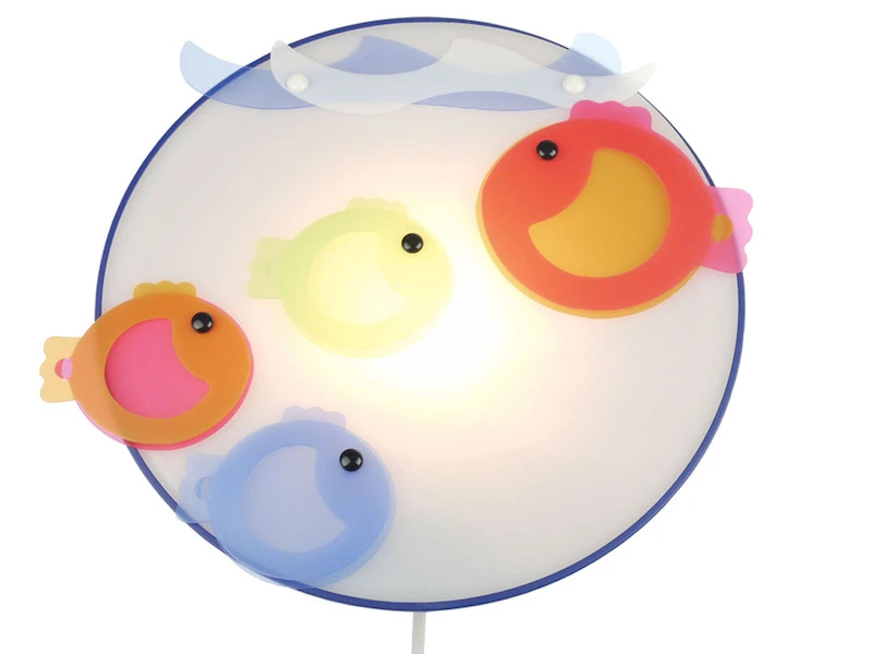 Niermann Farbenfrohe LED Wandleuchte Ø25cm Bruchsicherer Schirm Applikation KLEINE FISCHE 5 Niermann Farbenfrohe LED Wandleuchte Ø25cm Bruchsicherer Schirm Applikation KLEINE FISCHE – Bild 3