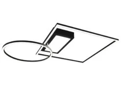 Trio Leuchten Flache LED Deckenleuchte DOWNEY Schwarz Schwenkbar & Dimmbar Mit Fernbedienung -Bestes Beleuchtungs Geschäft flache led deckenleuchte downey schwarz schwenkbar 1