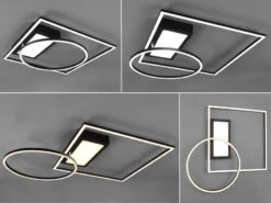 Trio Leuchten Flache LED Deckenleuchte DOWNEY Schwarz Schwenkbar & Dimmbar Mit Fernbedienung -Bestes Beleuchtungs Geschäft flache led deckenleuchte downey schwarz schwenkbar 3