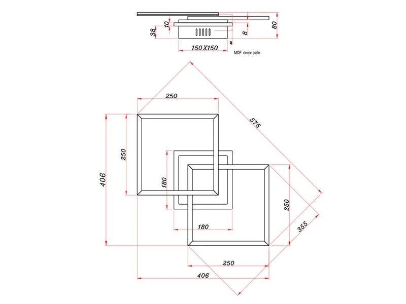 Reality Leuchten Flache LED Deckenleuchte GIRO Schwarz Holz Optik Fernbedienung Breite 57cm 7 Reality Leuchten Flache LED Deckenleuchte GIRO Schwarz Holz Optik Fernbedienung Breite 57cm – Bild 5