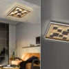 Fischer & Honsel Flache LED Deckenleuchte RICO Quadrat 53cm Braun Rost Dimmbar über Schalter -Bestes Beleuchtungs Geschäft flache led deckenleuchte rico quadrat 53cm braun r