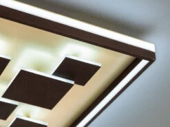 Fischer & Honsel Flache LED Deckenleuchte RICO Quadrat 53cm Braun Rost Dimmbar über Schalter -Bestes Beleuchtungs Geschäft flache led deckenleuchte rico quadrat 53cm braun r 3