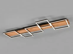 Trio Leuchten Flache LED Deckenlleuchte HARPER Dimmbar Holzbrett Naturbelassen, Breite 115cm -Bestes Beleuchtungs Geschäft flache led deckenlleuchte harper dimmbar holzbrett 2