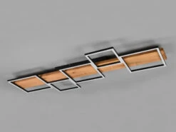 Trio Leuchten Flache LED Deckenlleuchte HARPER Dimmbar Holzbrett Naturbelassen, Breite 115cm -Bestes Beleuchtungs Geschäft flache led deckenlleuchte harper dimmbar holzbrett 5