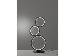 Trio Leuchten Flache LED Ringleuchte RONDO Tischlampe Aus Metall Schwarz Matt