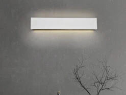 Trio Leuchten Flache LED Wandleuchte 2er Set Up & Down Light Weiß Matt - 3 Stufen Dimmer 47cm -Bestes Beleuchtungs Geschäft flache led wandleuchte 2er set up down light weiss 5