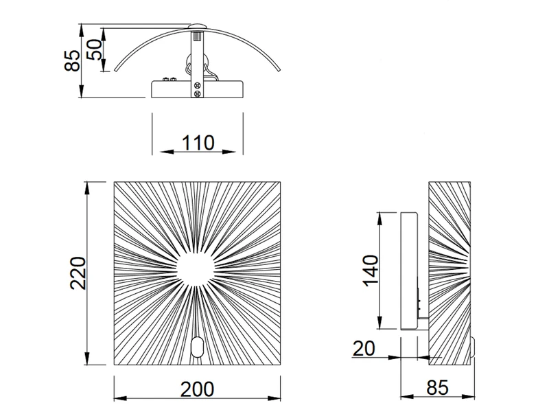Trio Leuchten Flache Wandleuchte ELISA Mit Glas Lampenschirm Weiß, 20 X 22cm 9 Trio Leuchten Flache Wandleuchte ELISA Mit Glas Lampenschirm Weiß, 20 X 22cm – Bild 7