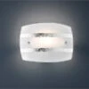 Trio Leuchten Flache Wandleuchte NIKOSIA Mit Glas Lampenschirm Weiß-Silber 30x22cm -Bestes Beleuchtungs Geschäft flache wandleuchte nikosia mit glas lampenschirm w