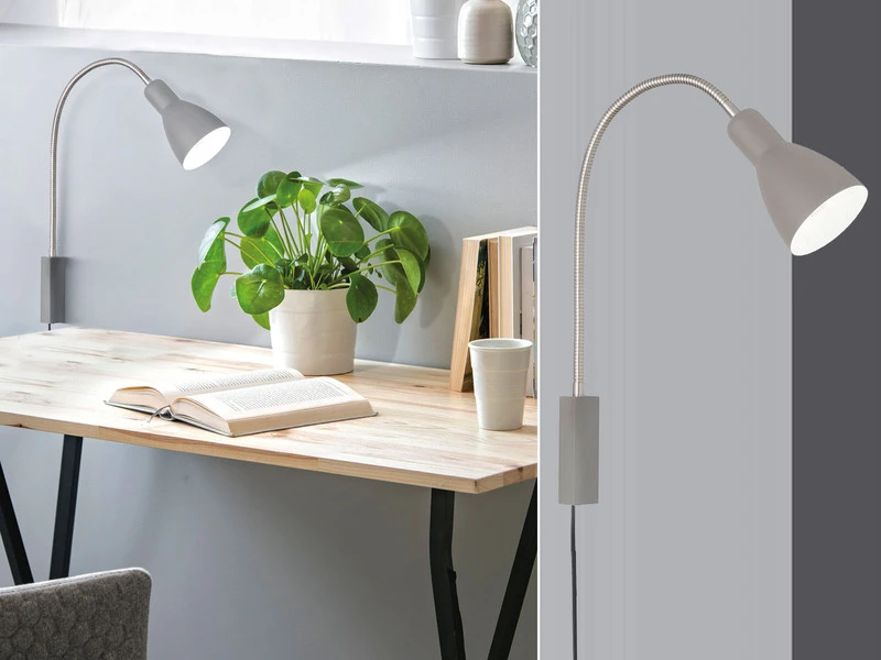 MeineWunschleuchte Flexible 2 In 1 LED Leselampe & Bettleuchte Grau Mit Kabel & Stecker 3 MeineWunschleuchte Flexible 2 In 1 LED Leselampe & Bettleuchte Grau Mit Kabel & Stecker