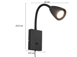 MeineWunschleuchte Flexible LED Leselampe, Wandleuchte Mit & Ohne Stecker, Schwarz Matt -Bestes Beleuchtungs Geschäft flexible led leselampe wandleuchte mit ohne stecke 17