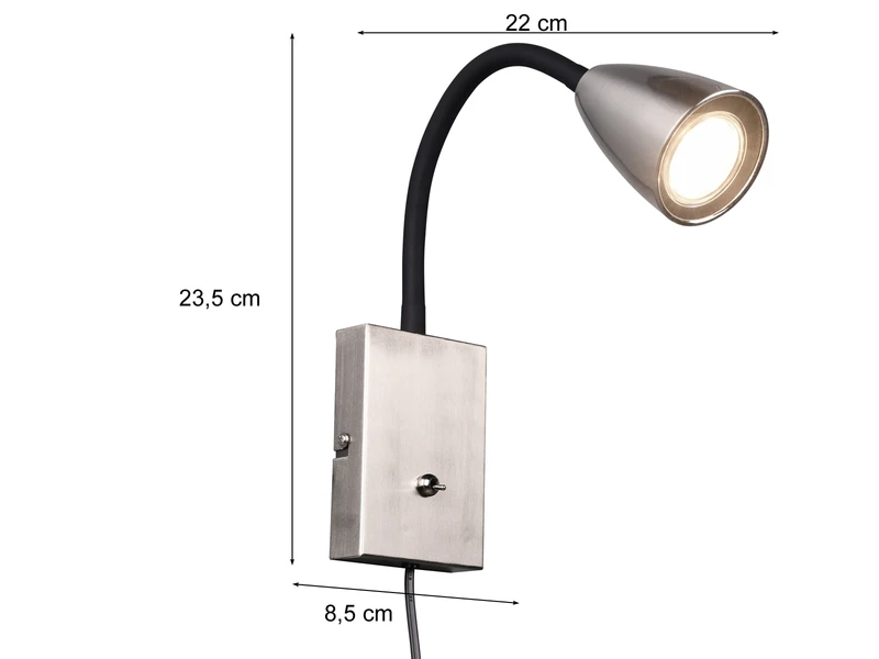 MeineWunschleuchte Flexible LED Leselampe, Wandleuchte Mit & Ohne Stecker, Silber Matt 6 MeineWunschleuchte Flexible LED Leselampe, Wandleuchte Mit & Ohne Stecker, Silber Matt – Bild 4