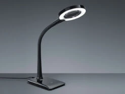 Trio Leuchten Flexible LED Schreibtischlampe LUPO Schwarz Mit Lupe, 3-fach Dimmer