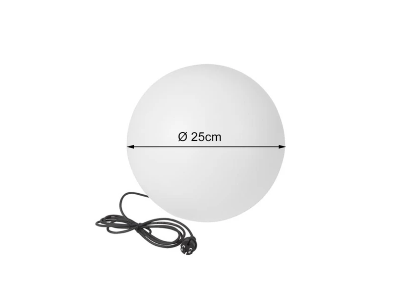 Perel Garten Kugelleuchte Mit Erdspieß & 3m Kabel, IP65 - Ø25cm 6 Perel Garten Kugelleuchte Mit Erdspieß & 3m Kabel, IP65 - Ø25cm – Bild 4