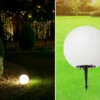 MeineWunschleuchte Garten Kugelleuchte Mit Erdspieß, 3m Kabel IP65 & Smarter LED, Ø45cm