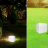 Perel Gartenleuchte Würfel Mit Erdspieß & 3m Kabel, IP65 - 30x30cm -Bestes Beleuchtungs Geschäft gartenleuchte wuerfel mit erdspiess 3m kabel ip65