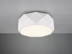 Trio Leuchten Geometrische LED Deckenleuchte Mit Lasercut Muster, Weiß Matt