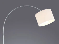 Trio Leuchten Große Bogenleuchte HOTEL Stoff Lampenschirm Weiß, Höhe 150-215cm -Bestes Beleuchtungs Geschäft grosse bogenleuchte hotel stoff lampenschirm weiss 4