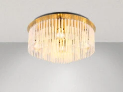 Globo Große Deckenleuchte GORLEY Mit Transparenten Echtglas Stäben, Ø 50cm -Bestes Beleuchtungs Geschäft grosse deckenleuchte gorley mit transparenten echt 2