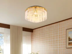 Globo Große Deckenleuchte GORLEY Mit Transparenten Echtglas Stäben, Ø 50cm